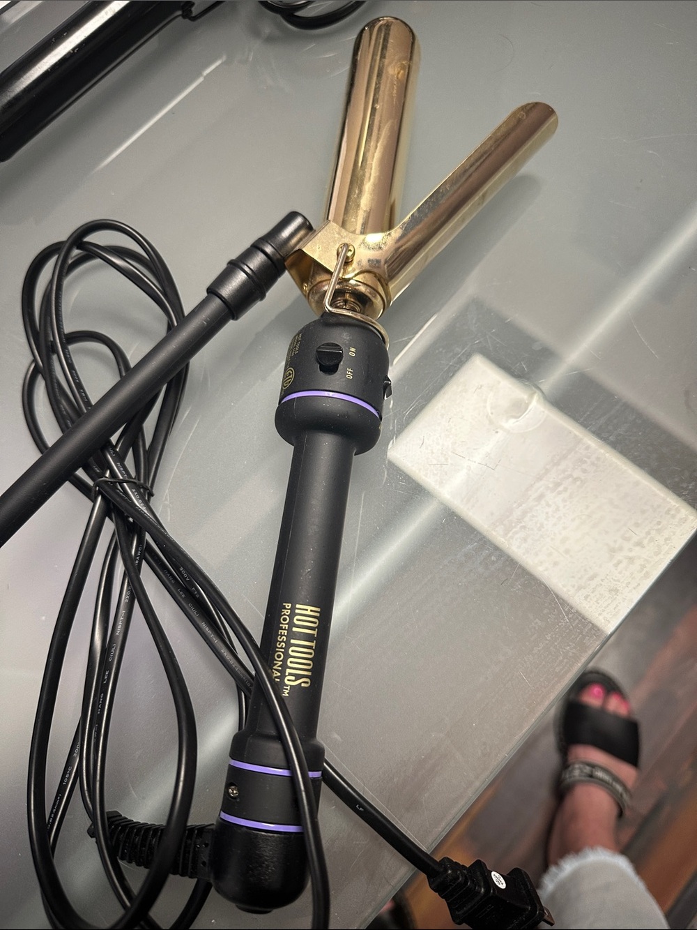 Hot Tools Professional Curling Iron — Black Handle with Gold Barrel